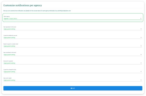 Set notifications per agency