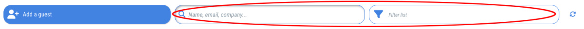 Search and filter guests - 