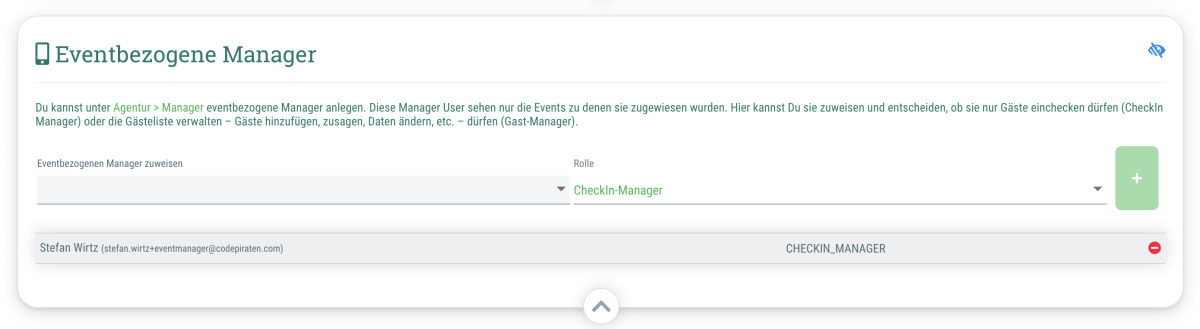 Assign event-related managers - How to assign a manager user to your event