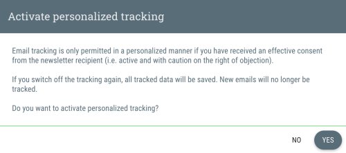 Please read the information on personalized tracking carefully before you confirm the activation of personalized tracking.